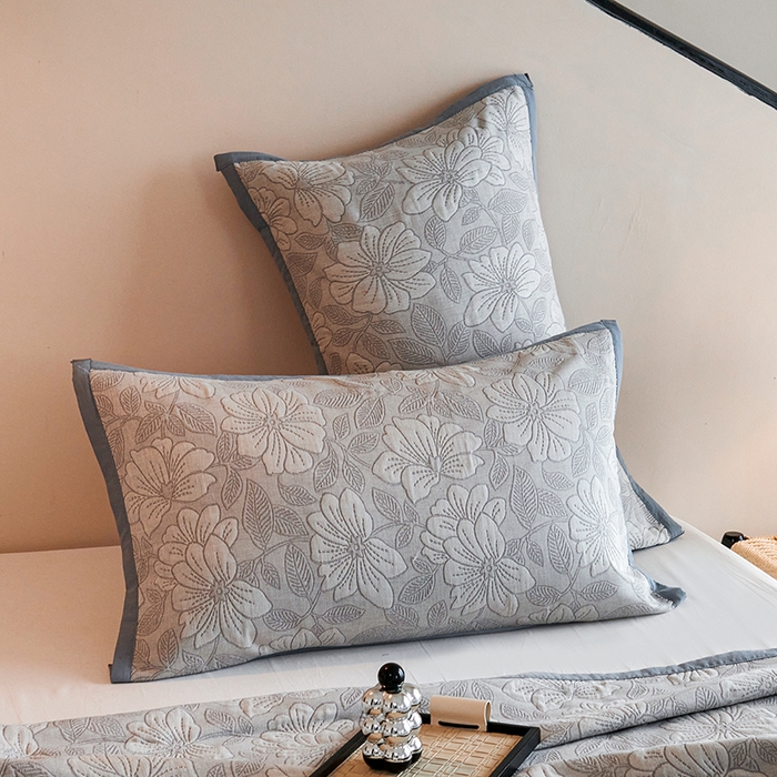 91家纺网 家纺一手货源 找家纺 棠薇家纺 2025新款全棉纱布枕套厚枕套 花影