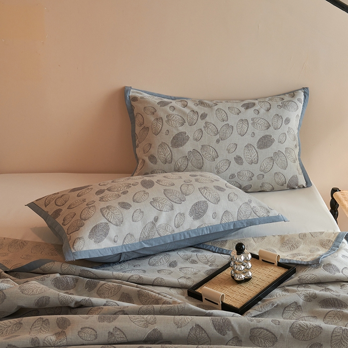 91家纺网 家纺一手货源 找家纺 棠薇家纺 2025新款全棉纱布枕套厚枕套 清风灰