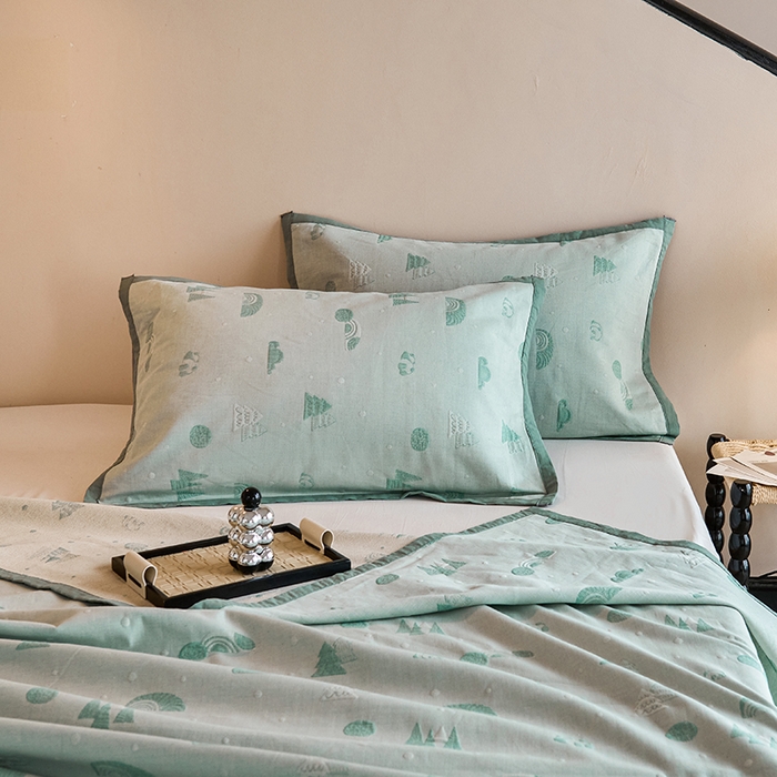 91家纺网 家纺一手货源 找家纺 棠薇家纺 2025新款全棉纱布枕套厚枕套 小熊猫