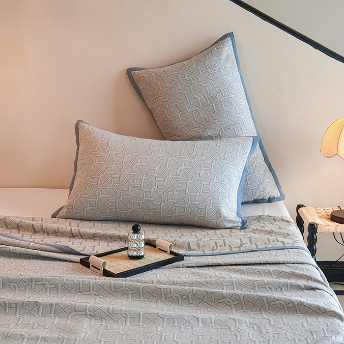 91家纺网 家纺一手货源 找家纺 棠薇家纺 2025新款全棉纱布枕套厚枕套 雅格灰