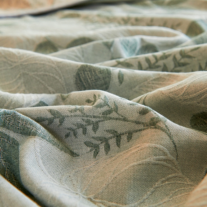 91家纺网 家纺一手货源 找家纺 棠薇家纺 2025新款全棉纱布枕套厚枕套 叶摇竹青