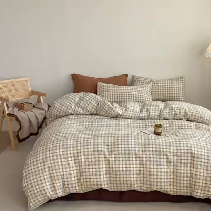 91家纺网 家纺一手货源 找家纺 （总）麦乐迪 2025新款10A抗菌亲肤云朵双层纱无印风水洗棉三件套四件套（提供买家秀和抗菌检测报告）