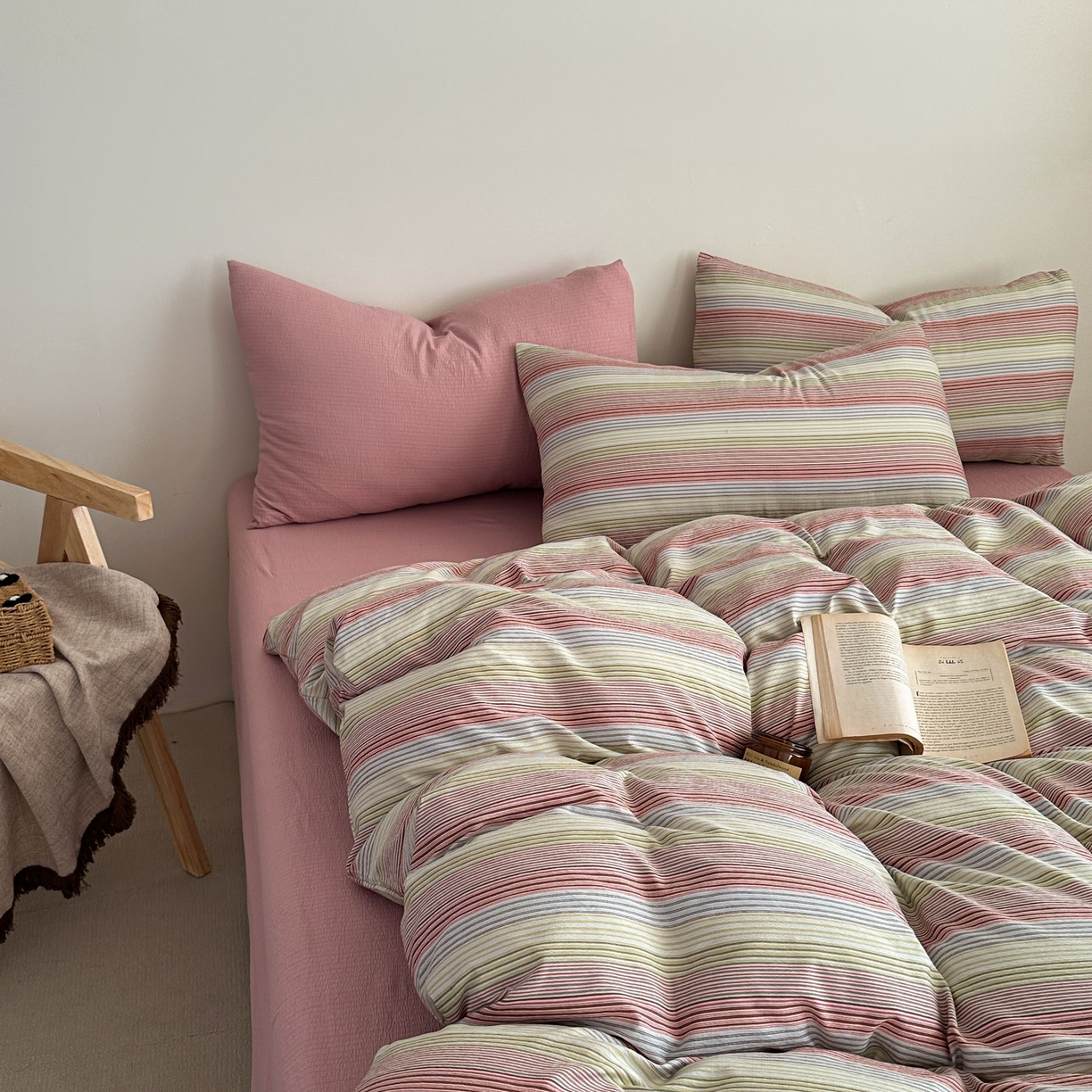 91家纺网 家纺一手货源 找家纺 （总）麦乐迪 2025新款10A抗菌亲肤云朵双层纱无印风水洗棉三件套四件套（提供买家秀和抗菌检测报告）