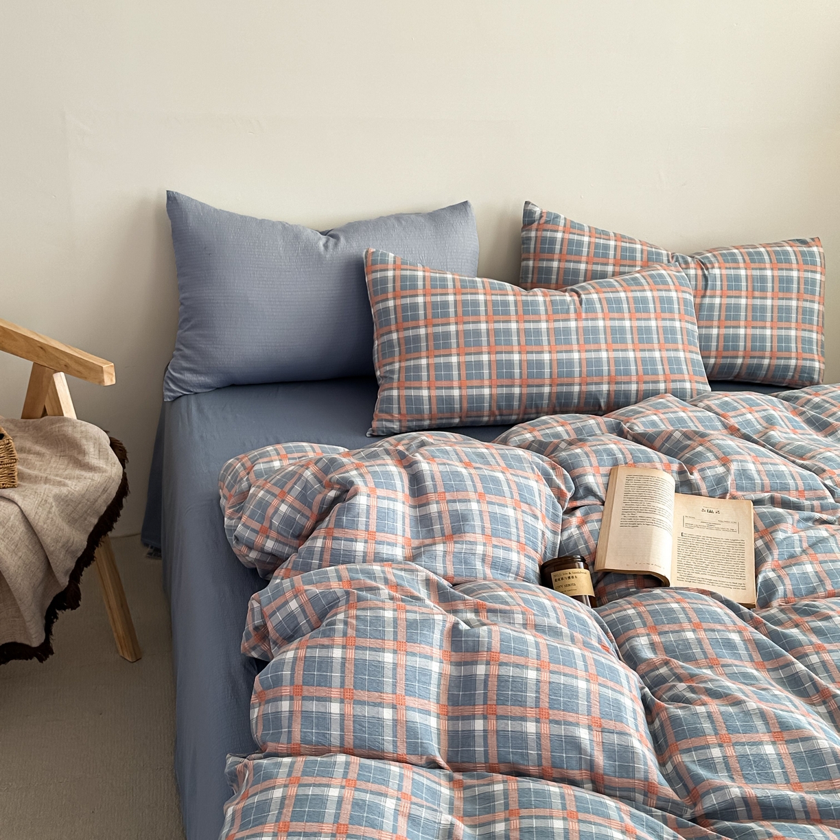 91家纺网 家纺一手货源 找家纺 （总）麦乐迪 2025新款10A抗菌亲肤云朵双层纱无印风水洗棉三件套四件套（提供买家秀和抗菌检测报告）