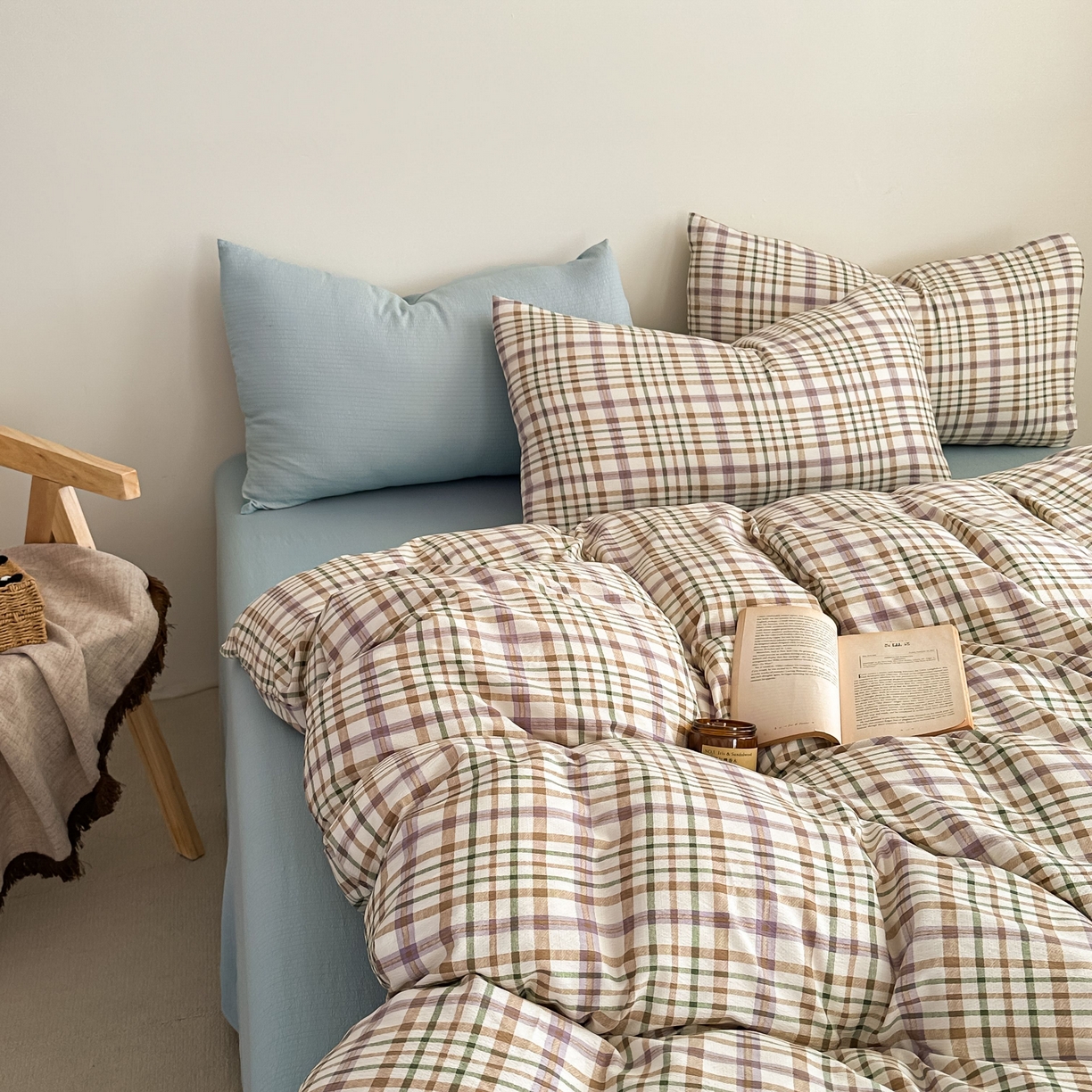 91家纺网 家纺一手货源 找家纺 （总）麦乐迪 2025新款10A抗菌亲肤云朵双层纱无印风水洗棉三件套四件套（提供买家秀和抗菌检测报告）