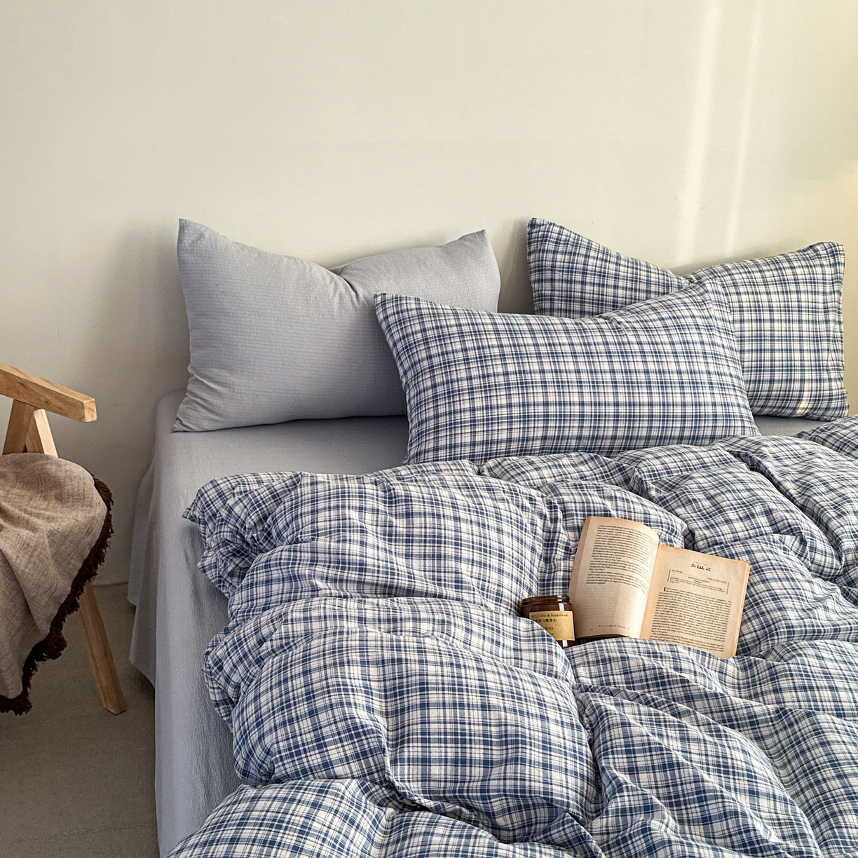 91家纺网 家纺一手货源 找家纺 （总）麦乐迪 2025新款10A抗菌亲肤云朵双层纱无印风水洗棉三件套四件套（提供买家秀和抗菌检测报告）