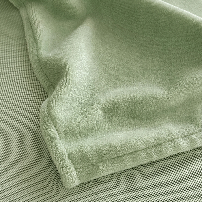 91家纺网 家纺一手货源 找家纺 悠米悠家 2025新款保暖舒适牛奶绒单品床单 绿色