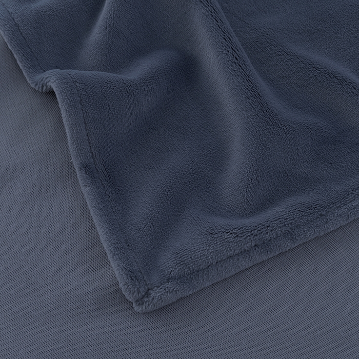 91家纺网 家纺一手货源 找家纺 悠米悠家 2025新款保暖舒适牛奶绒单品床单 蓝色