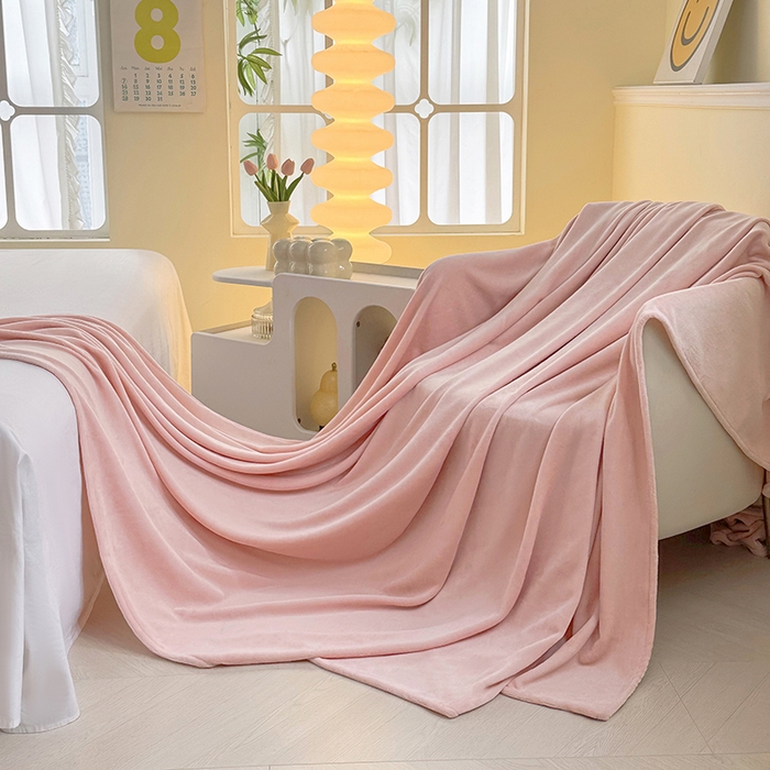 91家纺网 家纺一手货源 找家纺 悠米悠家 2025新款保暖舒适牛奶绒单品床单 粉色