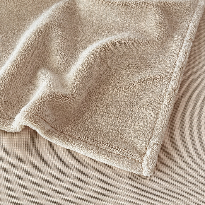 91家纺网 家纺一手货源 找家纺 悠米悠家 2025新款保暖舒适牛奶绒单品床单 卡其色