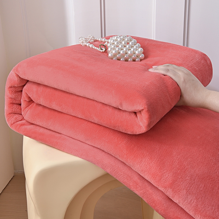 91家纺网 家纺一手货源 找家纺 悠米悠家 2025新款保暖舒适牛奶绒单品床单 西瓜粉