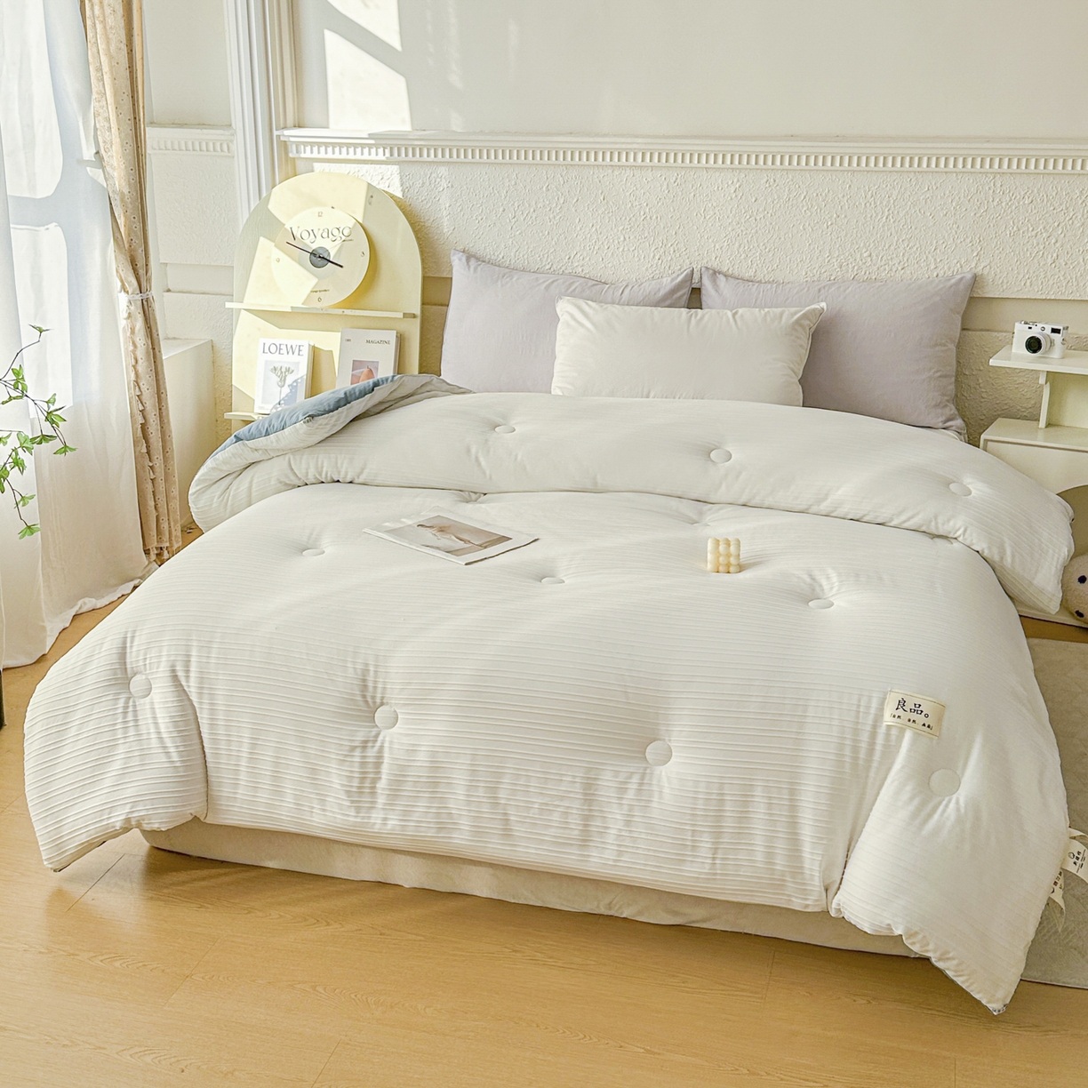 91家纺网 家纺一手货源 找家纺 （总）尊妙被业 2025新款新疆棉花被冬被春秋被被子被芯-良品条纹