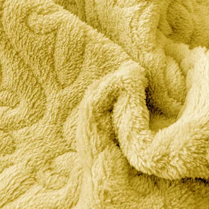 91家纺网 家纺一手货源 找家纺 梦精灵 2025秋冬新款印花牛奶绒单床盖宽边加厚 直角款-姜黄