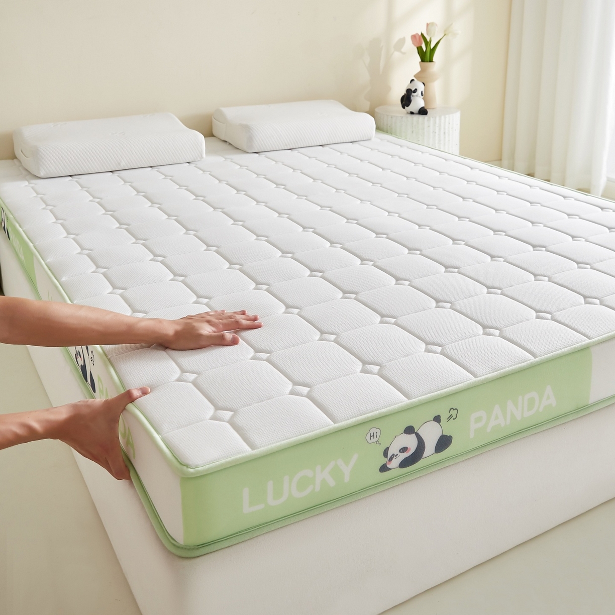 91家纺网 家纺一手货源 找家纺 （总）鑫梦莱 2026新款A类华夫格系列乳胶海绵床垫立体款（成人图）