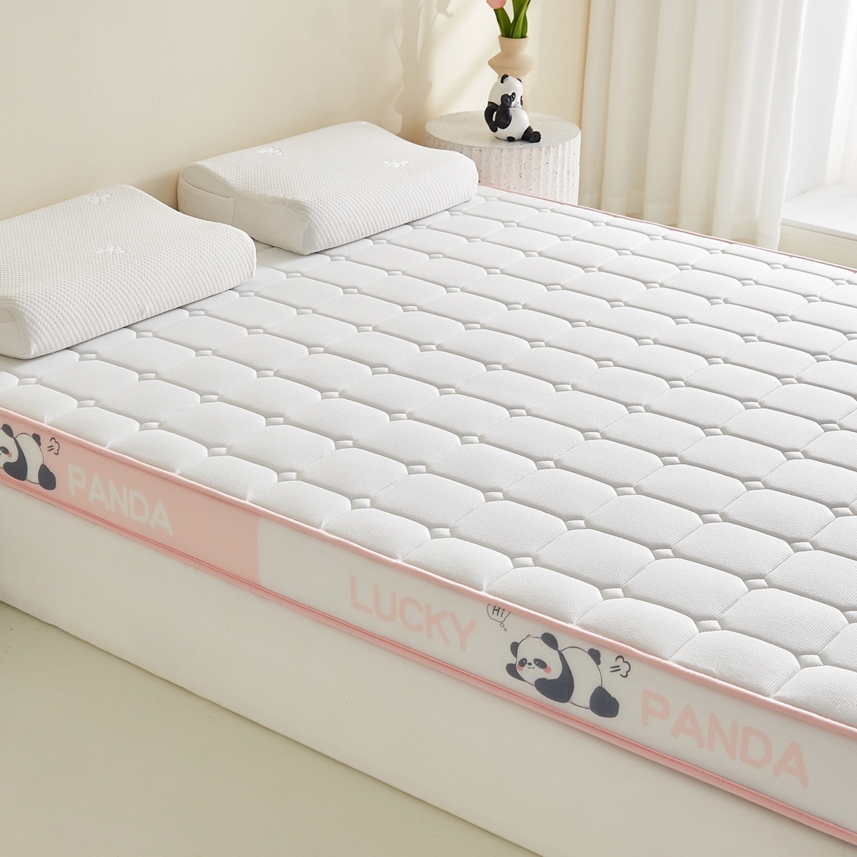 91家纺网 家纺一手货源 找家纺 鑫梦莱 2026新款A类华夫格系列乳胶海绵床垫立体款（成人图） 蜜桃粉（厚约6cm）