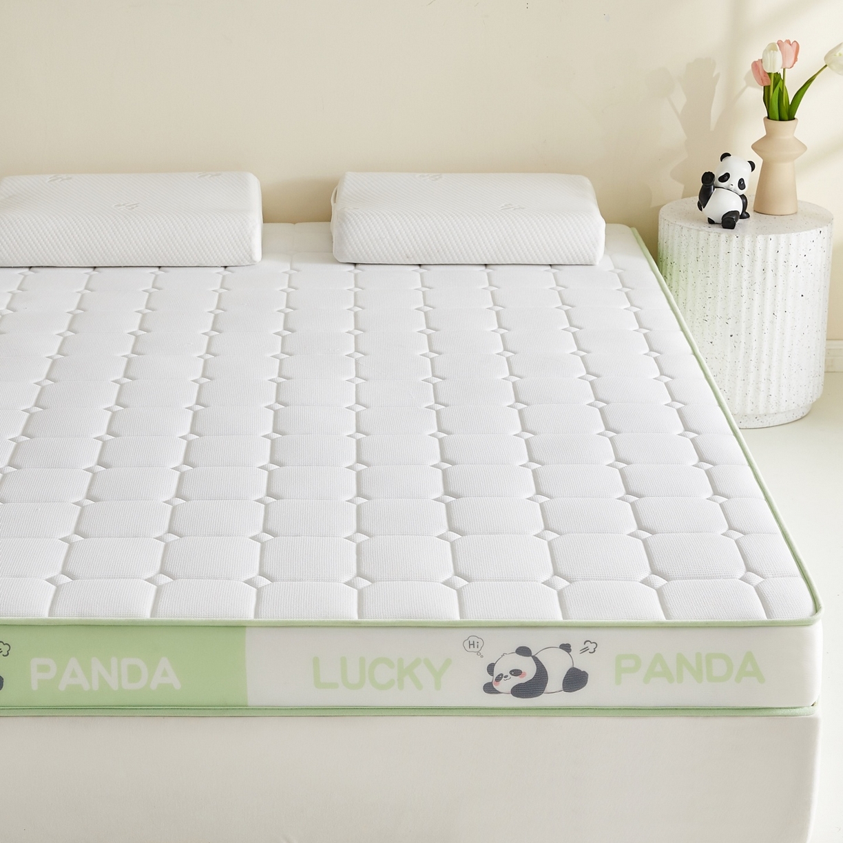 91家纺网 家纺一手货源 找家纺 鑫梦莱 2026新款A类华夫格系列乳胶海绵床垫立体款（成人图） 青柠绿（厚约6cm）