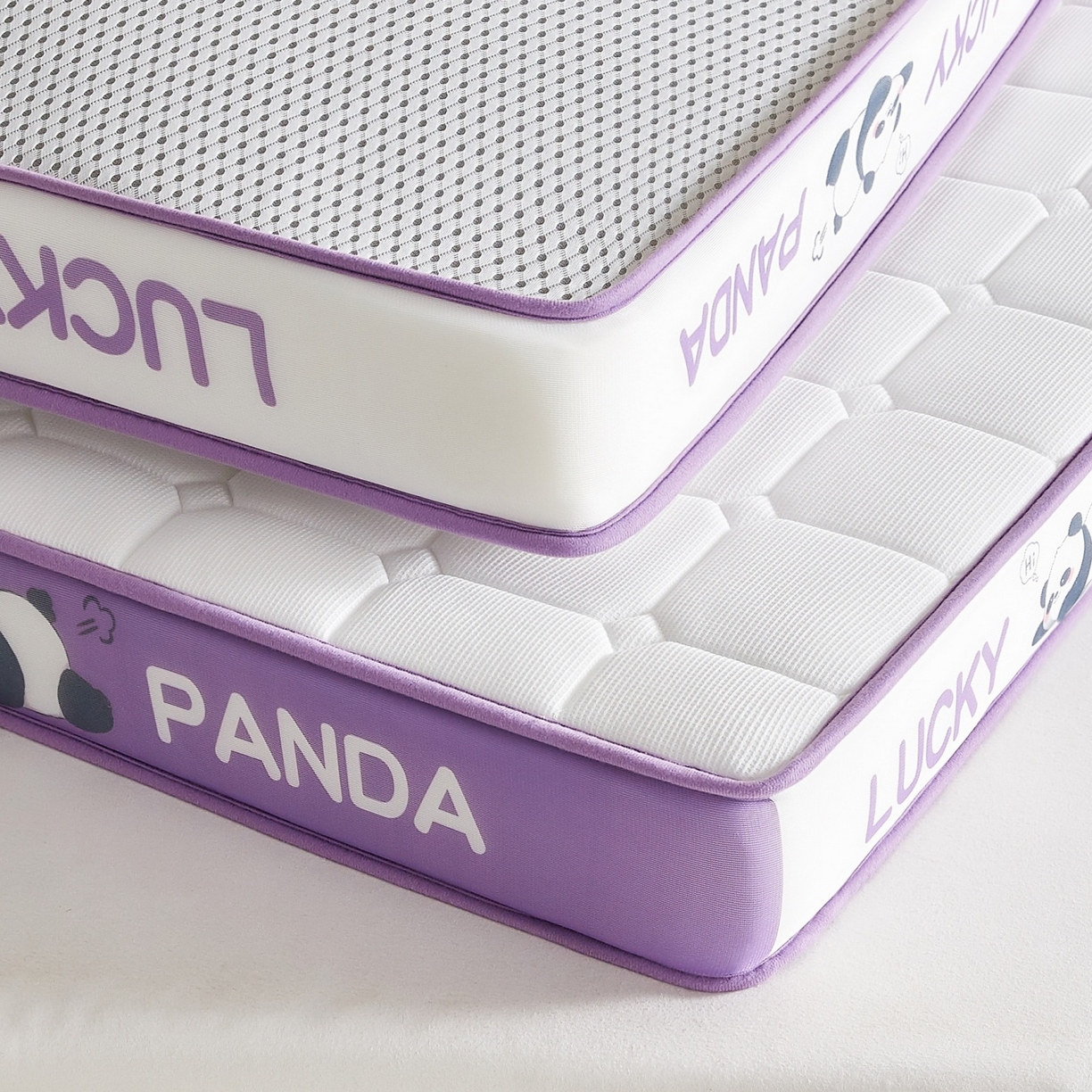 91家纺网 家纺一手货源 找家纺 鑫梦莱 2026新款A类华夫格系列乳胶海绵床垫立体款（成人图） 芋泥紫（厚约6cm）