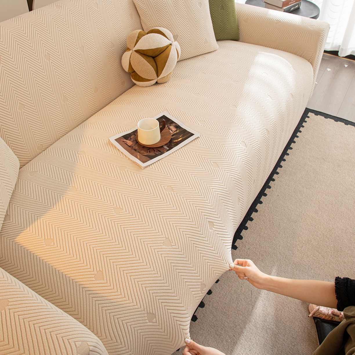 91家纺网 家纺一手货源 找家纺 （总）沐沐家纺 2025新款丘比特沙发套