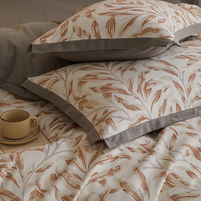 91家纺网 家纺一手货源 找家纺 咏绒家纺工厂店 2025新款全棉高定印花磨毛拼角四件套 雅韵