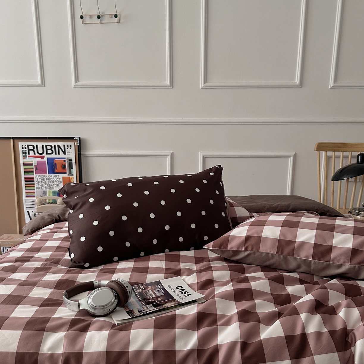 91家纺网 家纺一手货源 找家纺 柚可家居 2026新款50支数码活性套件-遇见西街（控价+送手提袋）套件会员减10元 严格控价券后不低于 318和338元 遇见西街（枕套格子+波点）