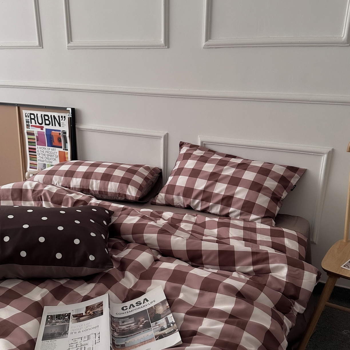 91家纺网 家纺一手货源 找家纺 柚可家居 2026新款50支数码活性套件-遇见西街（控价+送手提袋）套件会员减10元 严格控价券后不低于 318和338元 遇见西街（枕套格子一对）