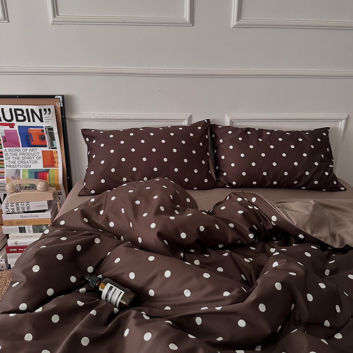 柚可家居 2026新款50支数码活性套件-时光沸点（控价+送手提袋）套件会员减10元 严格控价券后不低于 318和338元 时光沸点（枕套波点一对）