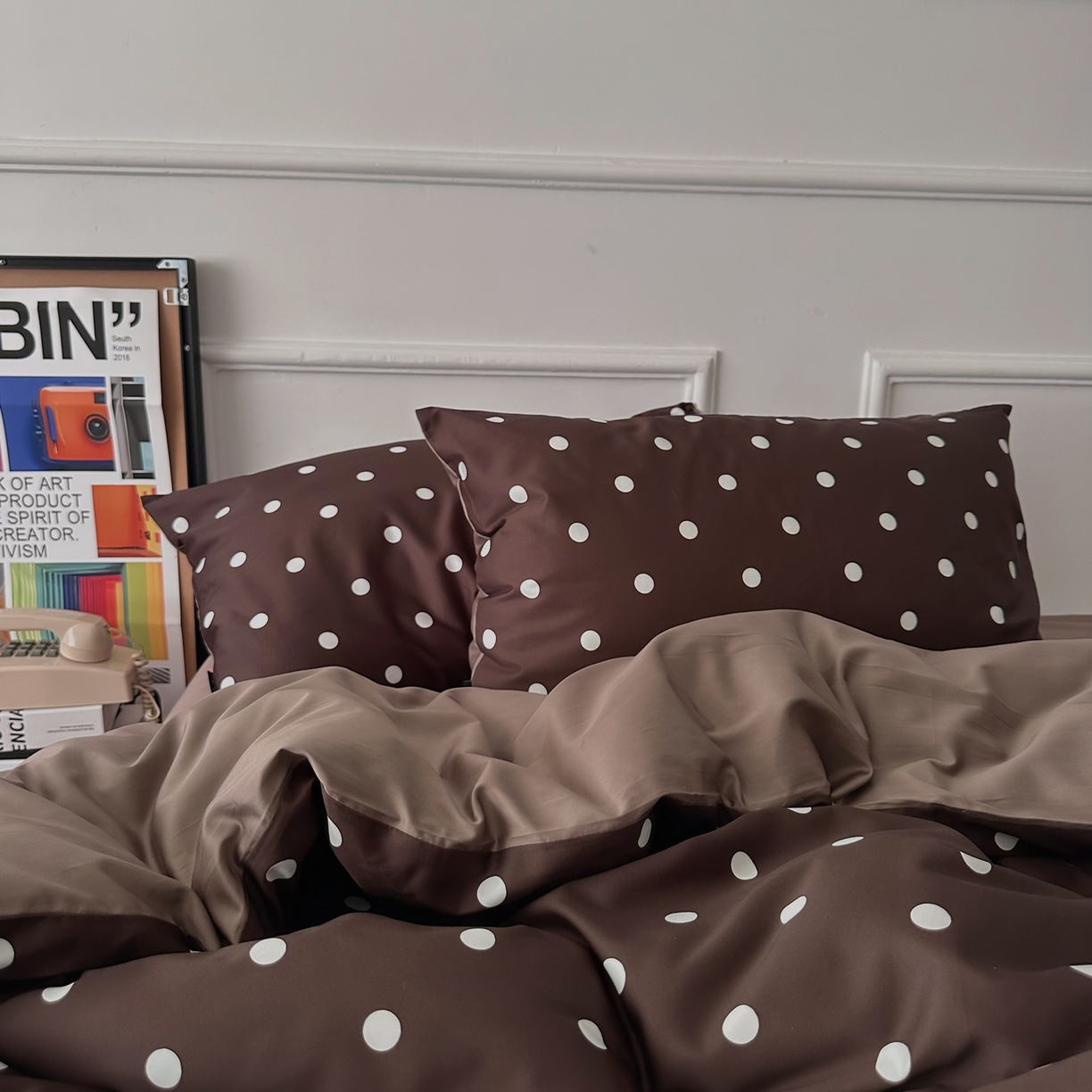 91家纺网 家纺一手货源 找家纺 柚可家居 2026新款50支数码活性套件-时光沸点（控价+送手提袋）套件会员减10元 严格控价券后不低于 318和338元 时光沸点（枕套波点一对）