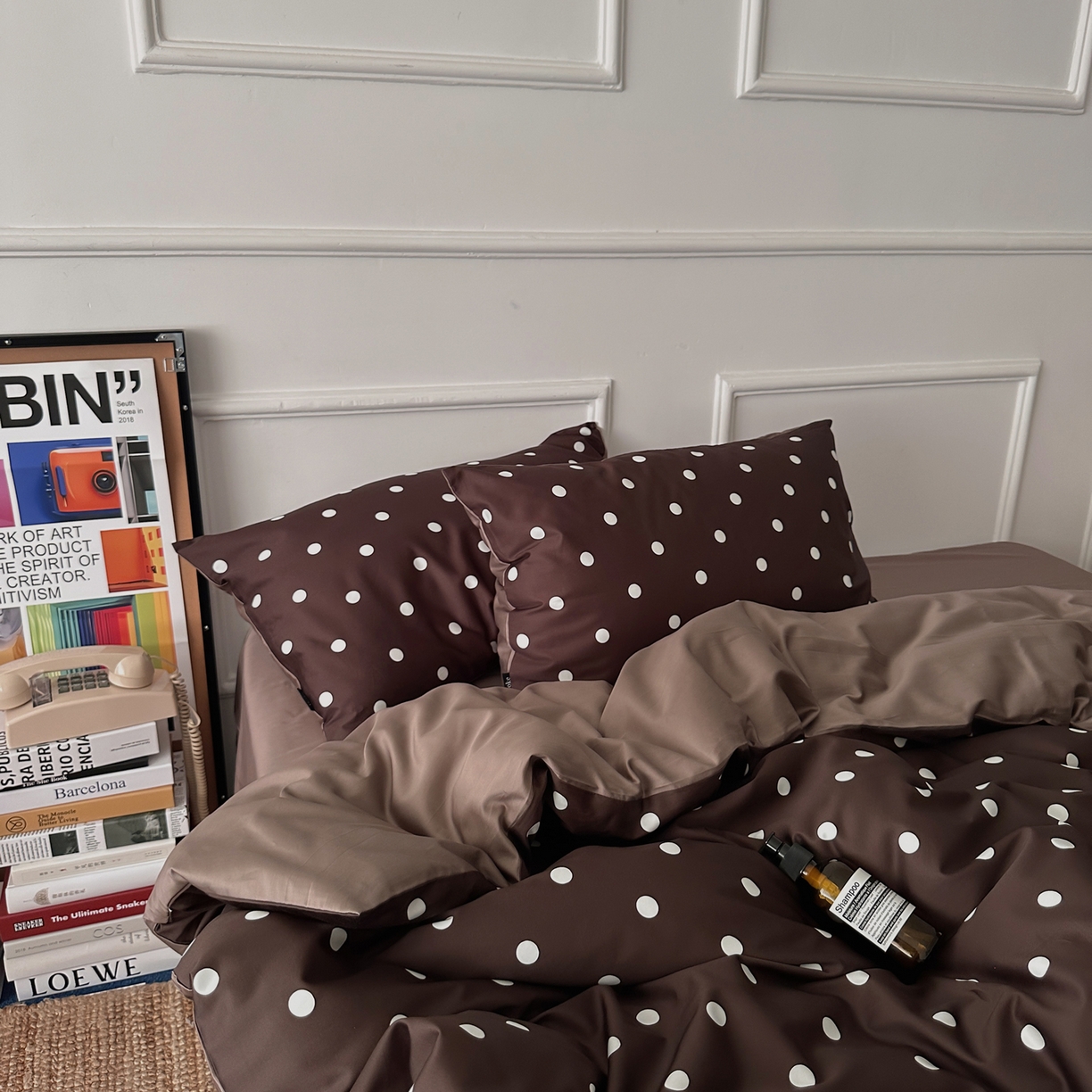 91家纺网 家纺一手货源 找家纺 柚可家居 2026新款50支数码活性套件-时光沸点（控价+送手提袋）套件会员减10元 严格控价券后不低于 318和338元 时光沸点（枕套波点一对）