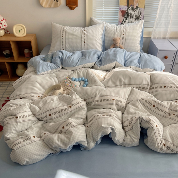 91家纺网 家纺一手货源 找家纺 （总）星禾优选 2025新款A类仿棉四件套古法水洗棉小清新印花四件套单被套系列(提供买家秀)