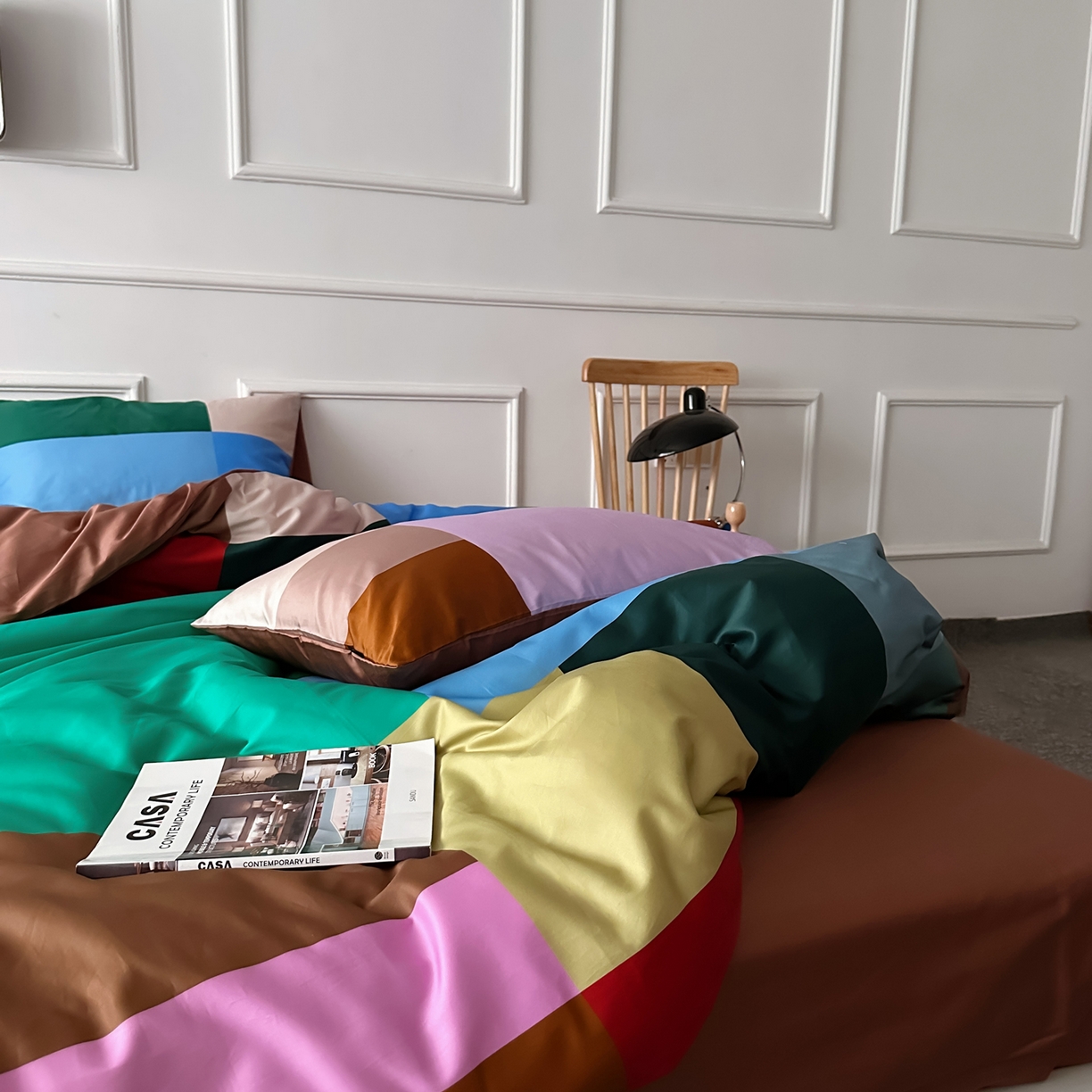 91家纺网 家纺一手货源 找家纺 （总）柚可家居 2026新款50支数码活性套件-方块宇宙（手提袋+控价）套件会员减20元 严格控价券后不低于 328和348元