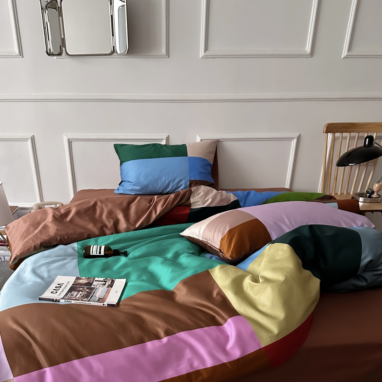 91家纺网 家纺一手货源 找家纺 （总）柚可家居 2026新款50支数码活性套件-方块宇宙（手提袋+控价）套件会员减20元 严格控价券后不低于 328和348元