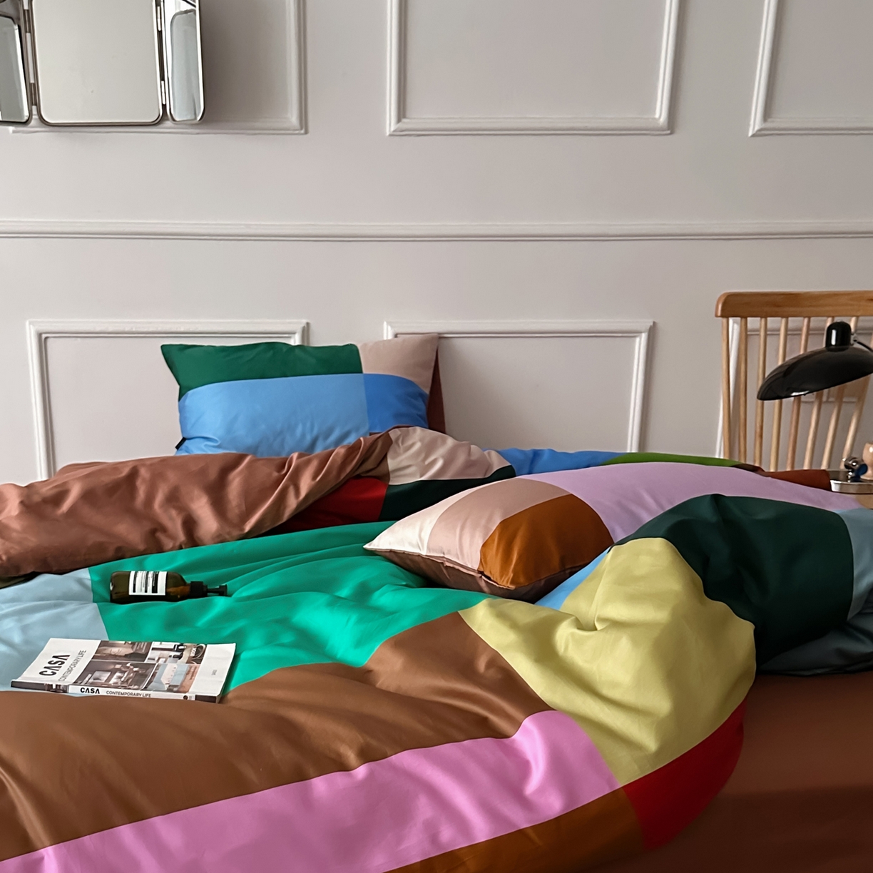 91家纺网 家纺一手货源 找家纺 （总）柚可家居 2026新款50支数码活性套件-方块宇宙（手提袋+控价）套件会员减20元 严格控价券后不低于 328和348元