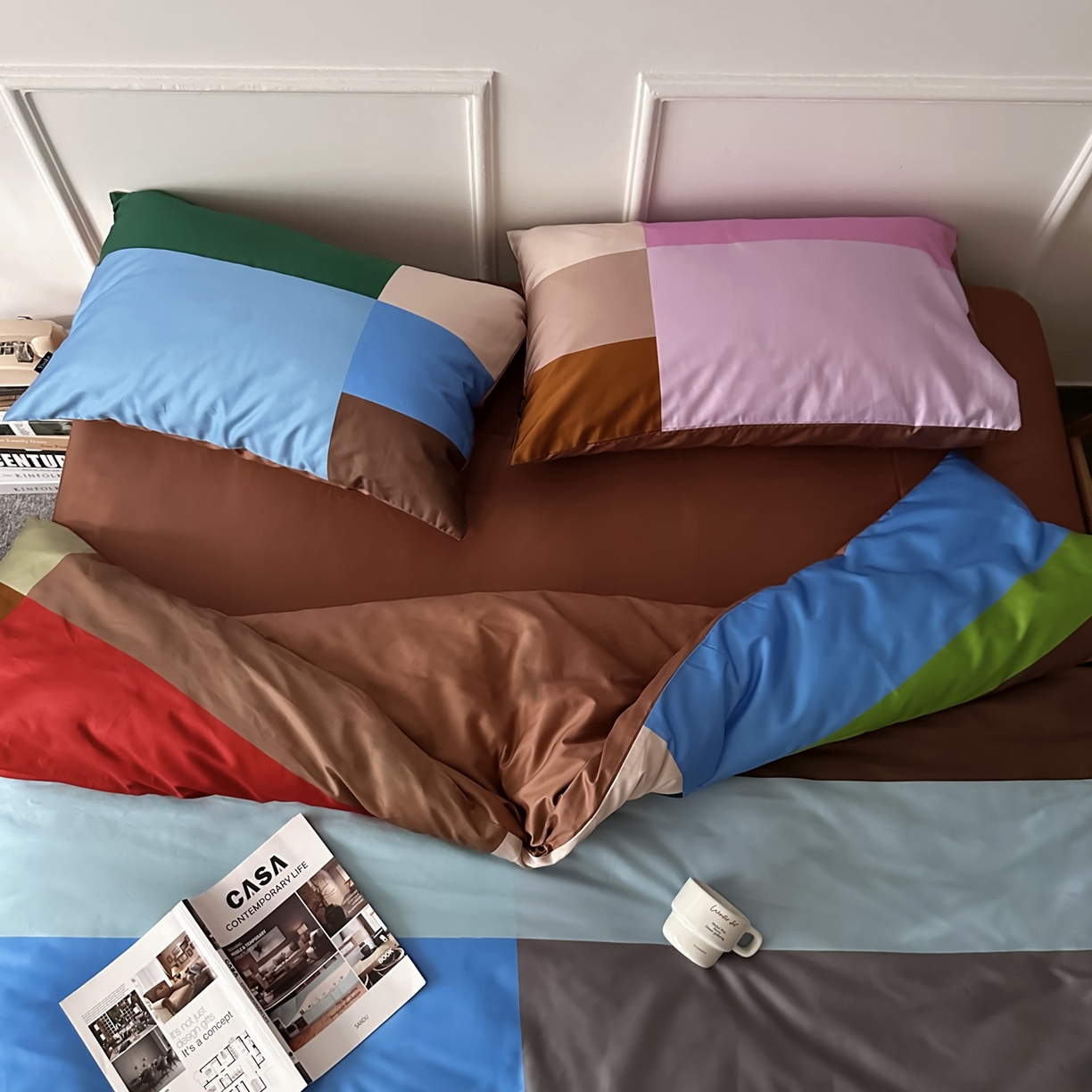 91家纺网 家纺一手货源 找家纺 （总）柚可家居 2026新款50支数码活性套件-方块宇宙（手提袋+控价）套件会员减20元 严格控价券后不低于 328和348元