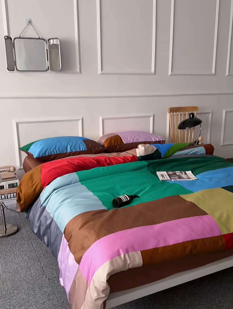 91家纺网 家纺一手货源 找家纺 （总）柚可家居 2026新款50支数码活性套件-方块宇宙（手提袋+控价）套件会员减20元 严格控价券后不低于 328和348元