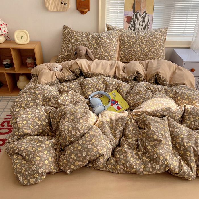 星禾优选 2025新款A类仿棉四件套古法水洗棉小清新印花四件套单被套系列(提供买家秀) 复古小花