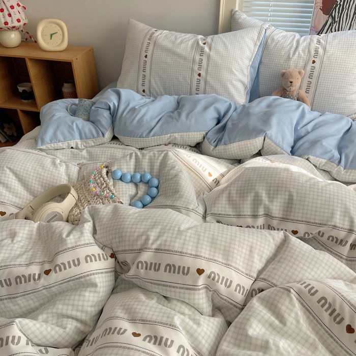 91家纺网 家纺一手货源 找家纺 星禾优选 2025新款A类仿棉四件套古法水洗棉小清新印花四件套单被套系列(提供买家秀) 浅眠