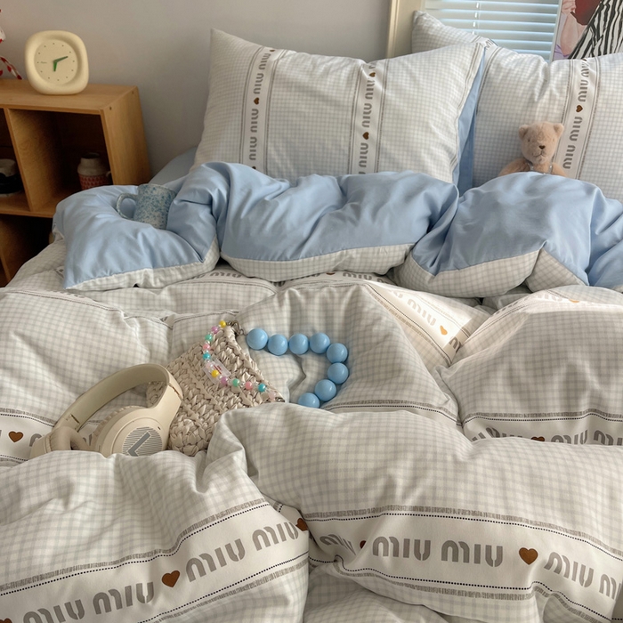 91家纺网 家纺一手货源 找家纺 星禾优选 2025新款A类仿棉四件套古法水洗棉小清新印花四件套单被套系列(提供买家秀) 浅眠