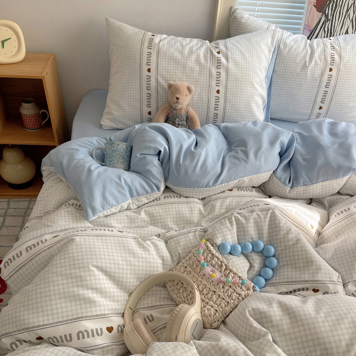 91家纺网 家纺一手货源 找家纺 星禾优选 2025新款A类仿棉四件套古法水洗棉小清新印花四件套单被套系列(提供买家秀) 浅眠