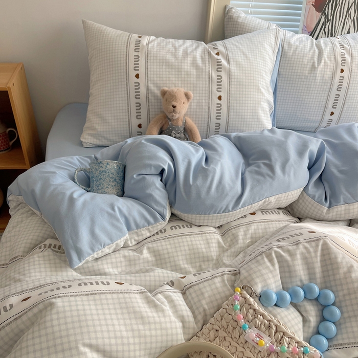 91家纺网 家纺一手货源 找家纺 星禾优选 2025新款A类仿棉四件套古法水洗棉小清新印花四件套单被套系列(提供买家秀) 浅眠