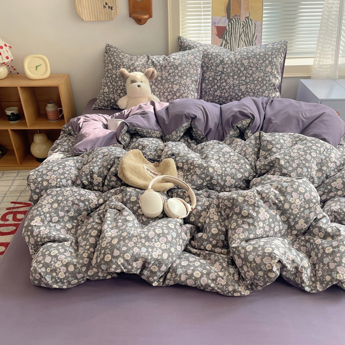 星禾优选 2025新款A类仿棉四件套古法水洗棉小清新印花四件套单被套系列(提供买家秀) 失眠症