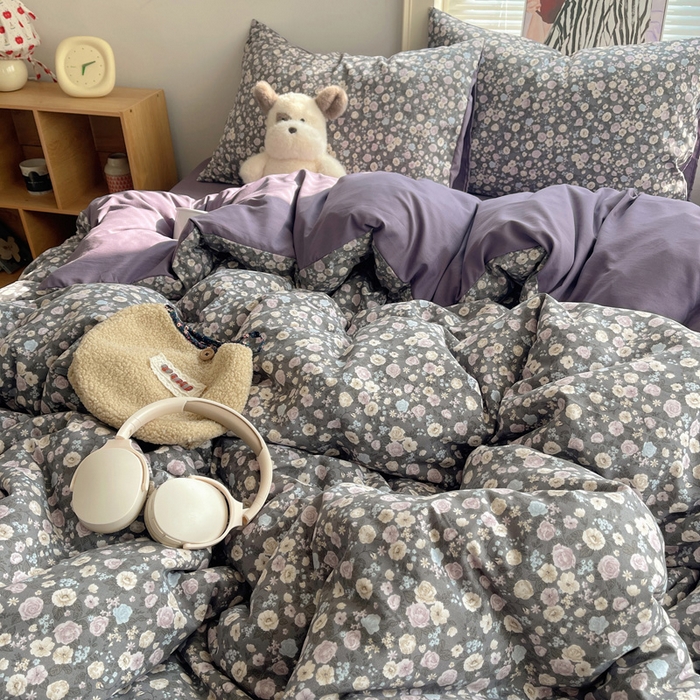 91家纺网 家纺一手货源 找家纺 星禾优选 2025新款A类仿棉四件套古法水洗棉小清新印花四件套单被套系列(提供买家秀) 失眠症