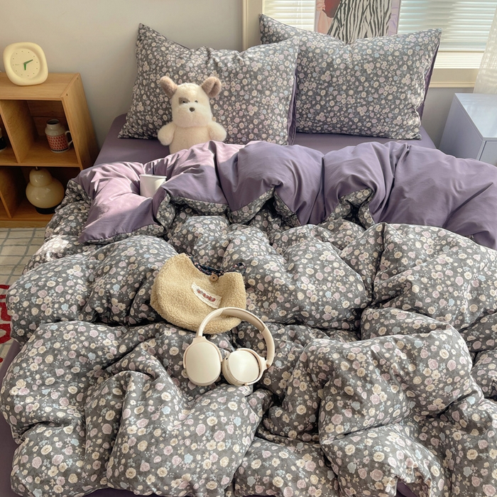 91家纺网 家纺一手货源 找家纺 星禾优选 2025新款A类仿棉四件套古法水洗棉小清新印花四件套单被套系列(提供买家秀) 失眠症