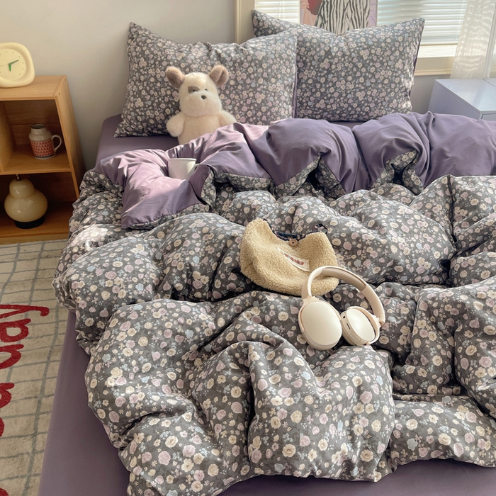 91家纺网 家纺一手货源 找家纺 星禾优选 2025新款A类仿棉四件套古法水洗棉小清新印花四件套单被套系列(提供买家秀) 失眠症