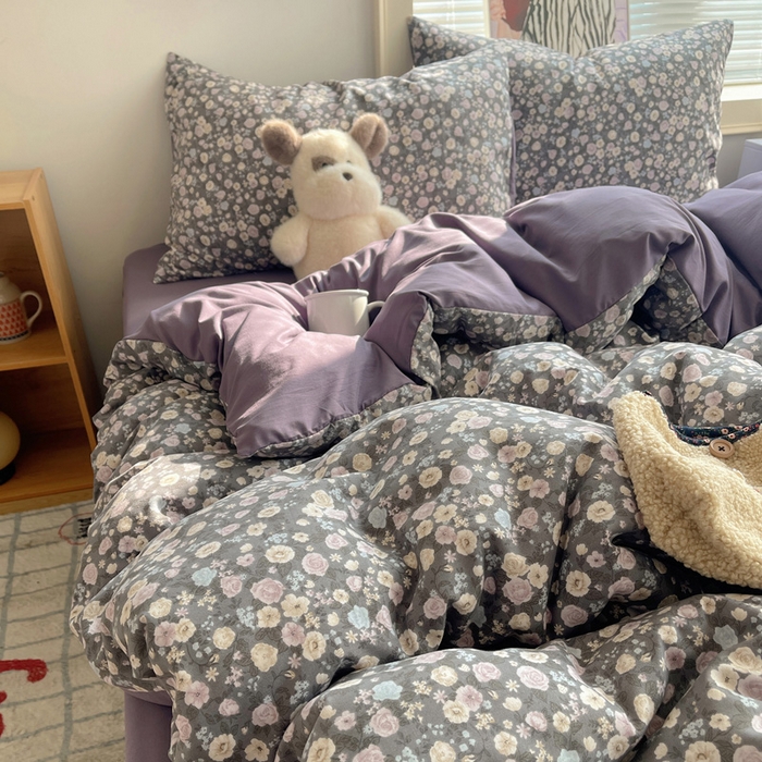 91家纺网 家纺一手货源 找家纺 星禾优选 2025新款A类仿棉四件套古法水洗棉小清新印花四件套单被套系列(提供买家秀) 失眠症