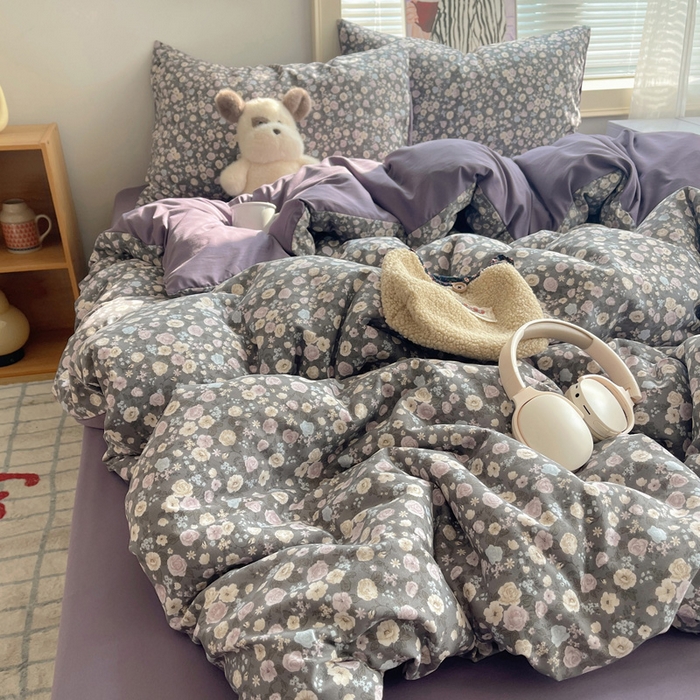 91家纺网 家纺一手货源 找家纺 星禾优选 2025新款A类仿棉四件套古法水洗棉小清新印花四件套单被套系列(提供买家秀) 失眠症