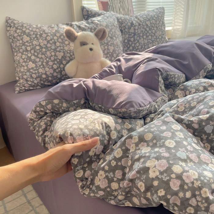 91家纺网 家纺一手货源 找家纺 星禾优选 2025新款A类仿棉四件套古法水洗棉小清新印花四件套单被套系列(提供买家秀) 失眠症