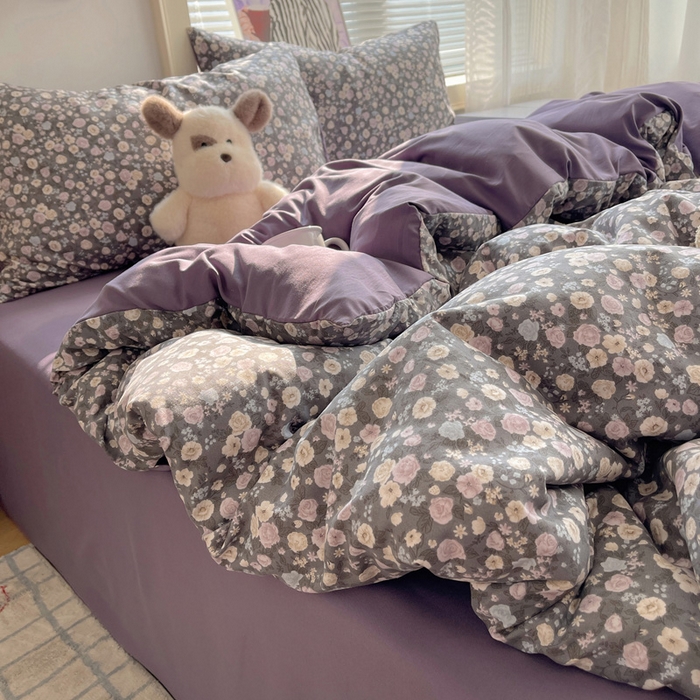 91家纺网 家纺一手货源 找家纺 星禾优选 2025新款A类仿棉四件套古法水洗棉小清新印花四件套单被套系列(提供买家秀) 失眠症