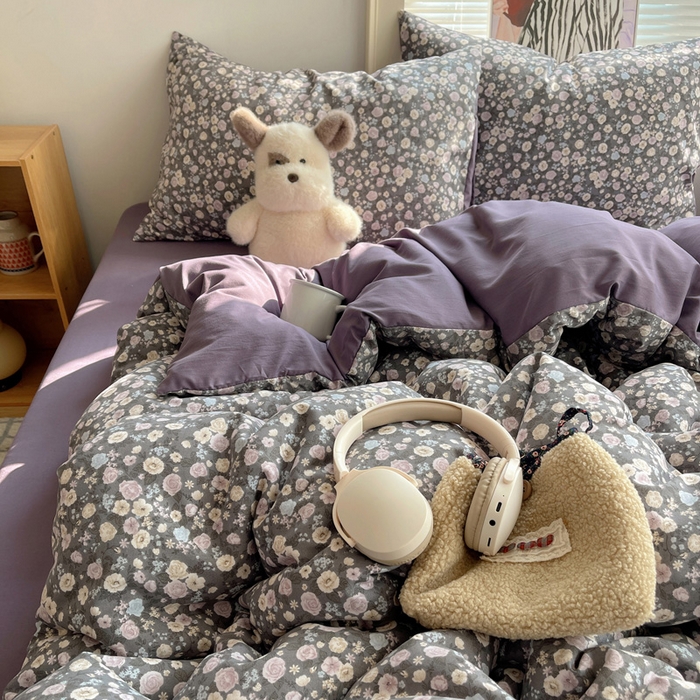 91家纺网 家纺一手货源 找家纺 星禾优选 2025新款A类仿棉四件套古法水洗棉小清新印花四件套单被套系列(提供买家秀) 失眠症