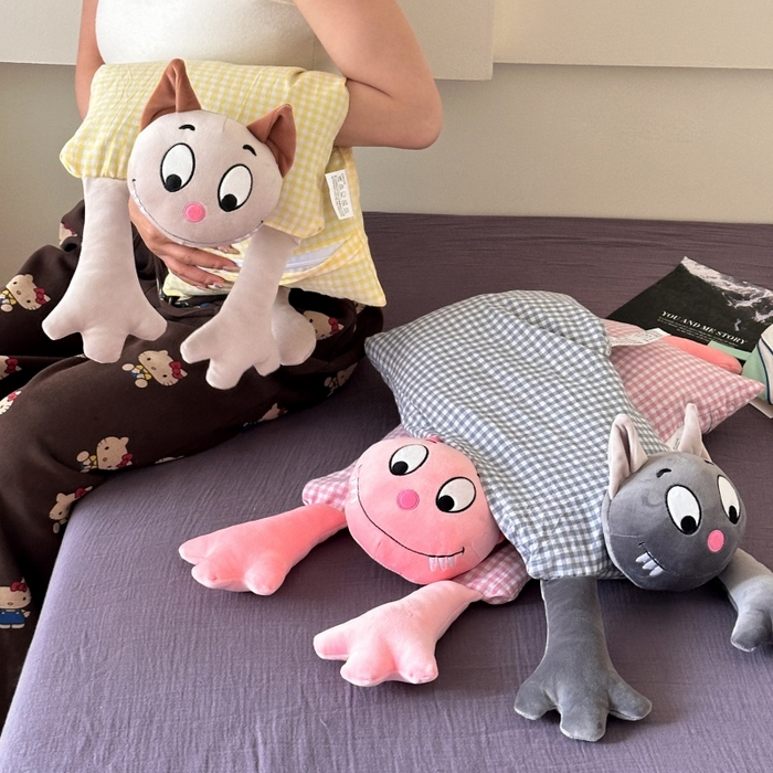 91家纺网 家纺一手货源 找家纺 伟邦枕芯 2025新款卡通荞麦枕枕头枕芯 蓝色