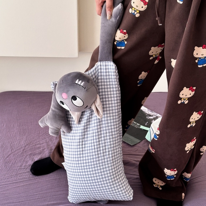 91家纺网 家纺一手货源 找家纺 伟邦枕芯 2025新款卡通荞麦枕枕头枕芯 蓝色